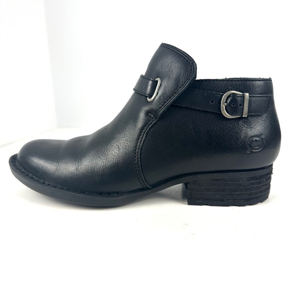 Born Kristina Black Leather Ankle Booties Size 6M - Picture 2 of 16